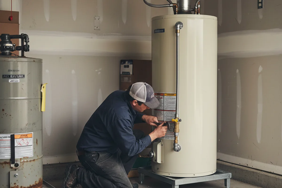 Water heater and shutoff valve replacement in Poole